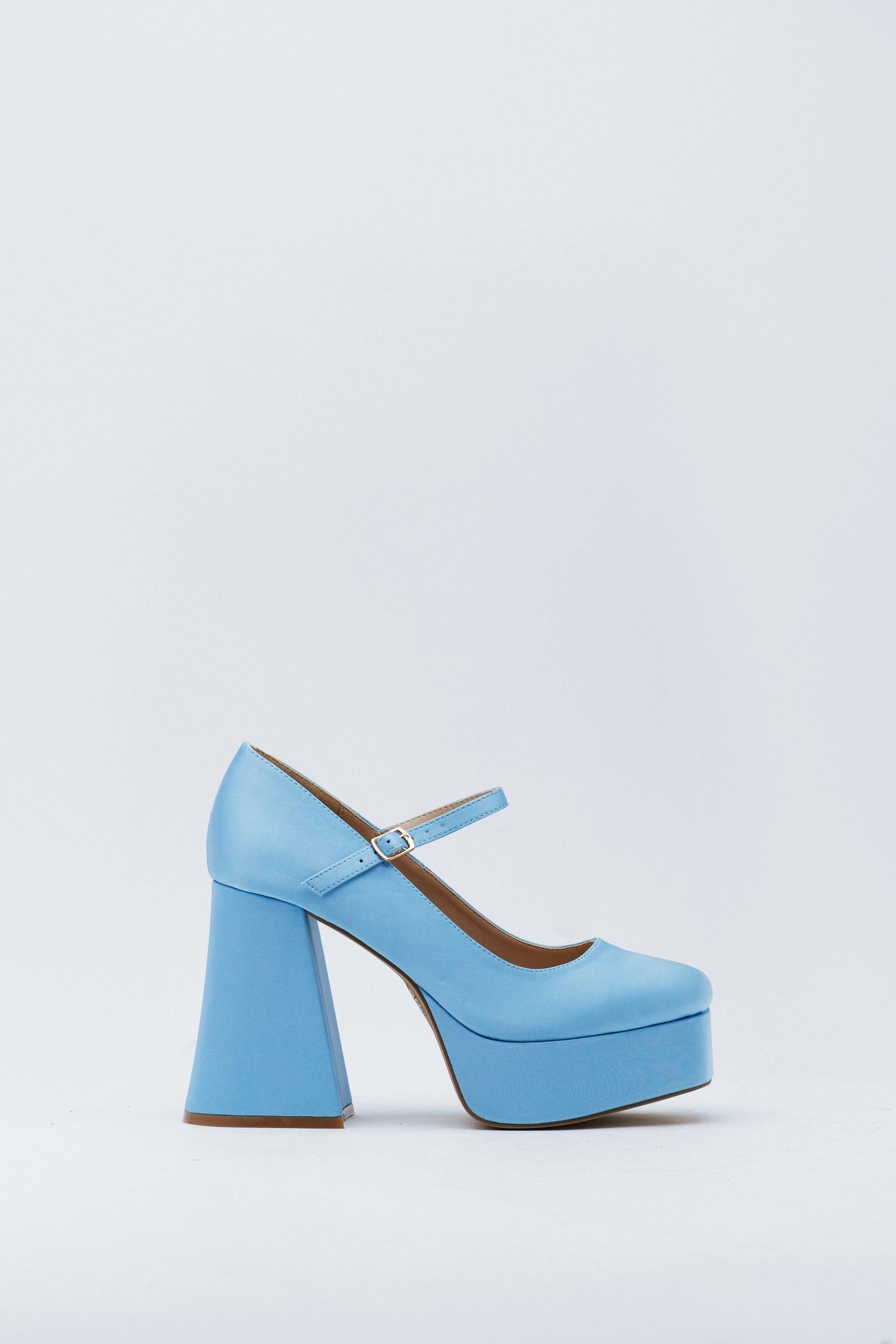 Satin Chunky Mary Jane Heels